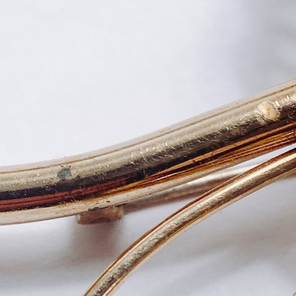 VTG Signed Harry Iskin 12K GF Blue Rhinestone Floral Brooch Mid Century 1950s - Picture 7 of 11